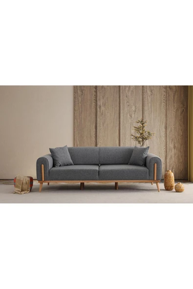 Ak sofa LEON 3+3 KANAPE GRİ Gri ürün görseli 1