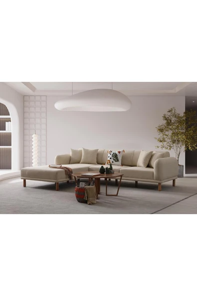 Ak sofa Stella Sol Köşe Takımı Bej - Resim 6