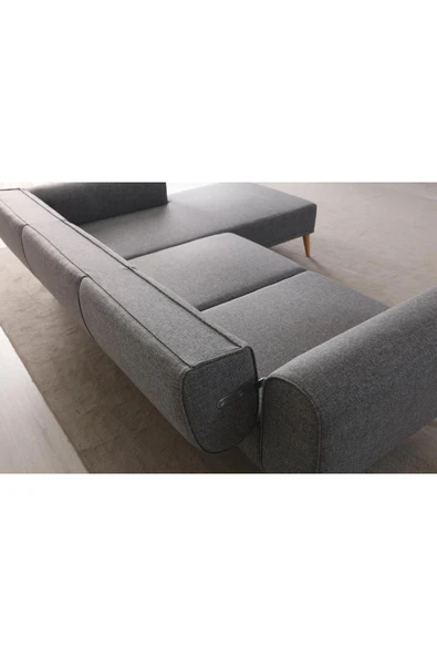 Ak sofa LEON SAĞ KÖŞE GRİ Gri - Resim 5