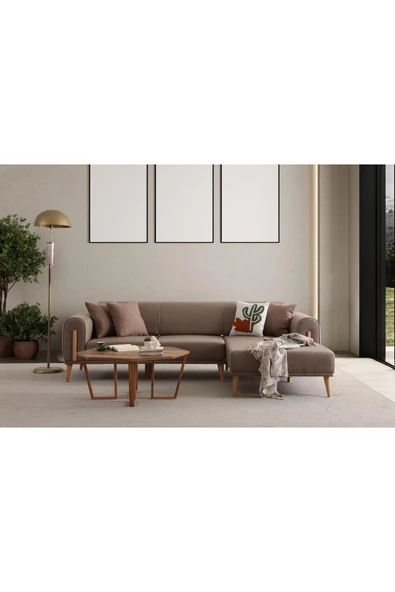 Ak sofa LEON SAĞ KÖŞE KAHVERENGİ Kahverengi ürün görseli 1