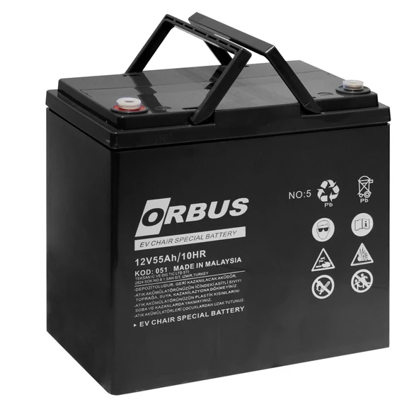 Orbus 12V 55 Ah Engelli Araç Aküsü ürün görseli 1