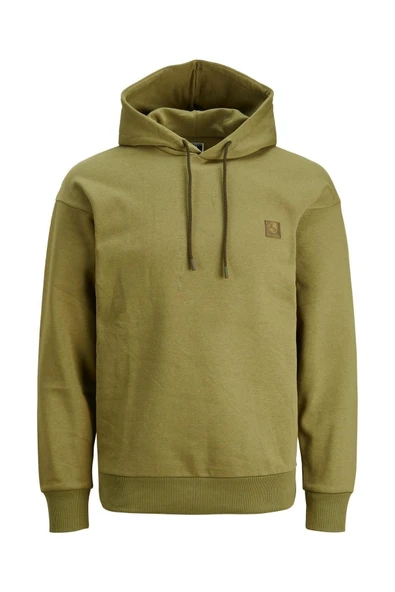 Jack & Jones Jcounseen Backprınt Sweat Hood Erkek Haki Sweatshirt 12242247-OLIVE ürün görseli 1