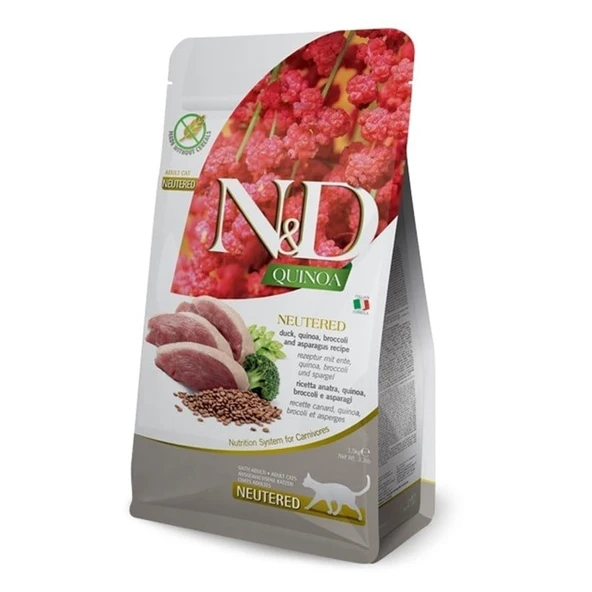 N&D Quinoa Ördek Brokoli Kuşkonmaz Kısır Kedi Maması 1.5kg ürün görseli 1