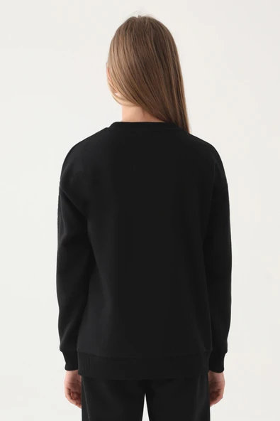 Kappa Kız Çocuk Siyah Sweatshirt - Resim 4