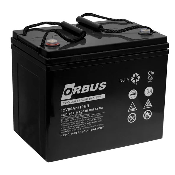 Orbus 12V 80 Ah Engelli Araç Aküsü ürün görseli 1
