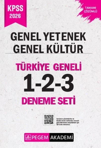 2026 KPSS Genel Yetenek Genel Kültür Tamamı Çözümlü Türkiye Geneli 1-2-3 Deneme Seti Pegem ürün görseli 1