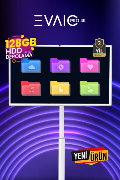 EVAIO PRO 4K 32" Android Smart Taşınabilir LED TV - Resim 3