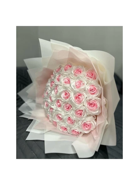 Beyaz Pembe Gül Buketi ürün görseli 1
