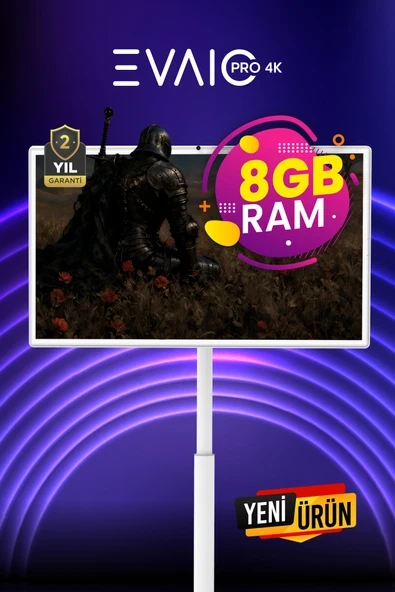 EVAIO PRO 4K 32" Android Smart Taşınabilir LED TV - Resim 2