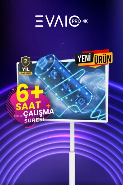EVAIO PRO 4K 32" Android Smart Taşınabilir LED TV - Resim 4