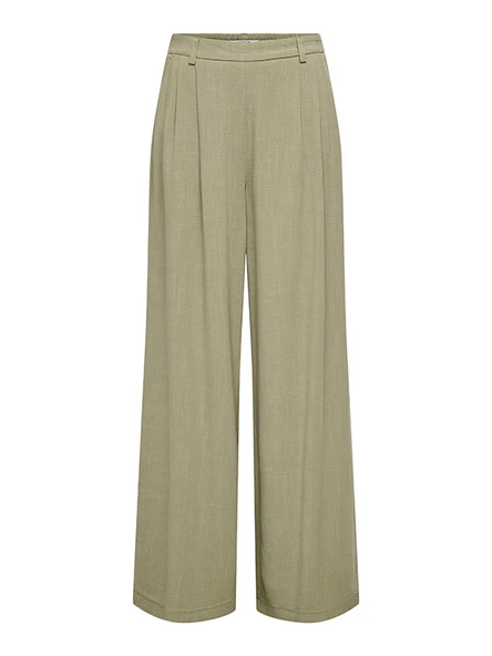 Only   ONLEMMIA-SIESTA MW LINEN WIDE PANT PNT Kadın Green Pantolon - 15370398 ürün görseli 1