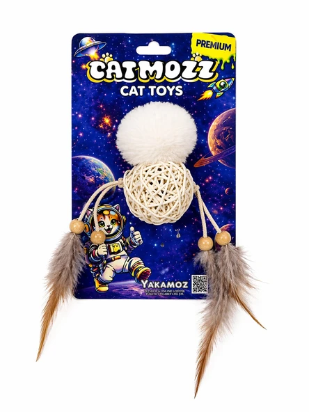 Catmozz Premium Peluş Ponpon & Bambu Top Oyuncak ürün görseli 1