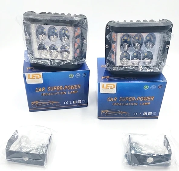 Motosiklet, Arazi Aracı 12 Ledli Beyaz Renk Turuncu Sinyalli Sis Farı Lambası 2 Adet ürün görseli 1