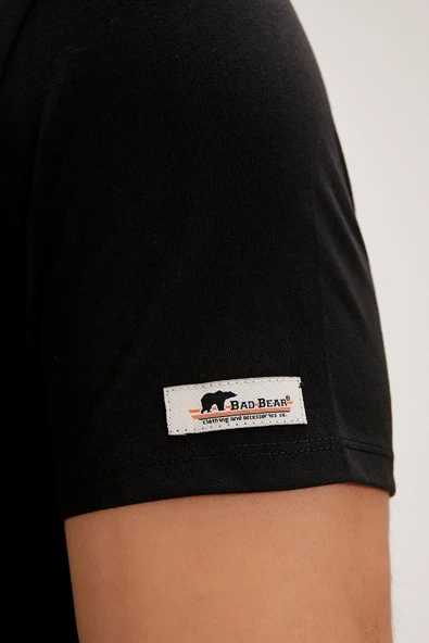 Bad Bear Larry Siyah Baskılı Erkek Tişört - Resim 3