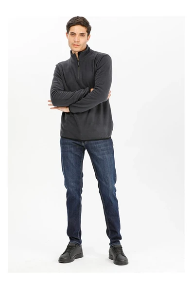 Half Zip Melange Polar M - Resim 2