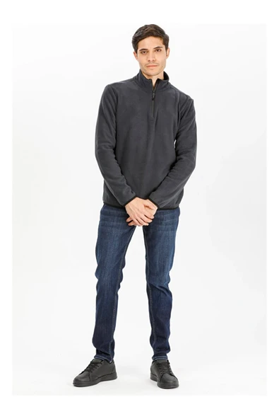 Half Zip Melange Polar M - Resim 3