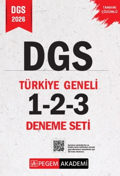2026 DGS Tamamı Çözümlü Türkiye Geneli 1-2-3 Deneme Seti Pegem Yayınları ürün görseli 1