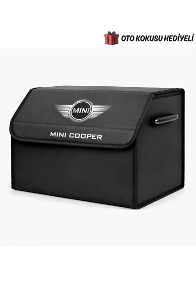 Mını Cooper Marka Logolu Oto Bagaj Organizer Çanta Oto Bagaj Çantası 2 Bölmeli Suni Deri ürün görseli 1