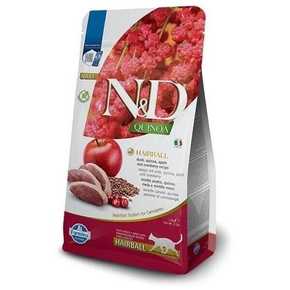 N&D Quinoa Hairball Ördekli Kedi Maması 1.5kg ürün görseli 1