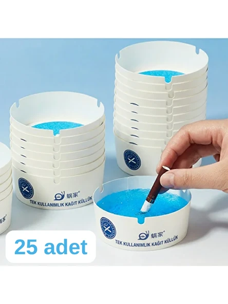 Mucit Home 25 Adet Tek Kullanımlık Kül Tablası Kokusuz Taşınabilir Pratik Jel Küllük Seti Ofis Kafe Ev ürün görseli 1