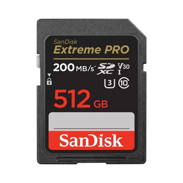 Sandisk Extreme Pro 512GB 200/140MB/S Sdxc V30 Uhs-I U3 Hafıza Kartı SDSDXXD-512G-GN4IN ürün görseli 1