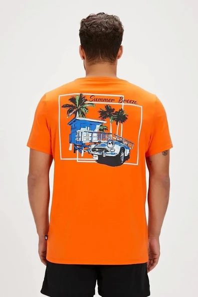 Badbear Dustin Erkek Tshirt - Turuncu - Resim 4