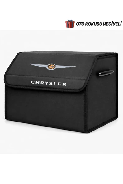 Chrysler Marka Logolu Oto Bagaj Organizer Çanta Oto Bagaj Çantası 2 Bölmeli Suni Deri ürün görseli 1