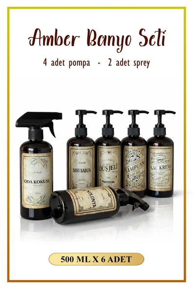 Amber Banyo Seti 6'lı Şişe, 500 ml ürün görseli 1