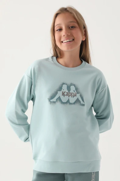 KIZ ÇOCUK SWEATSHIRT - ACIK MINT - Resim 2