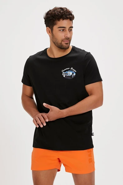 Bad Bear Dustin Siyah Baskılı Erkek Tişört - Resim 5