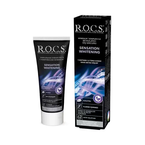 R.O.C.S. Sensation Whitening Beyazlatıcı 60 ml Florürsüz Diş Macunu ürün görseli 1