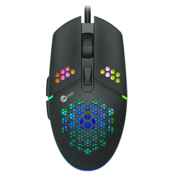 Lenovo Lecoo MS105 3200 DPI 6 Tuşlu Kablolu RGB Led Aydınlatmalı Gaming Oyuncu Mouse ürün görseli 1