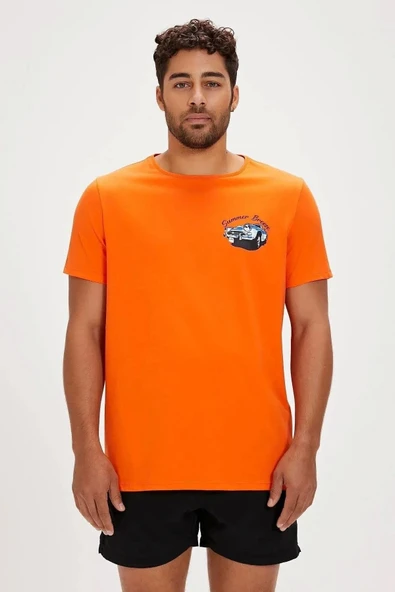 Badbear Dustin Erkek Tshirt - Turuncu - Resim 3