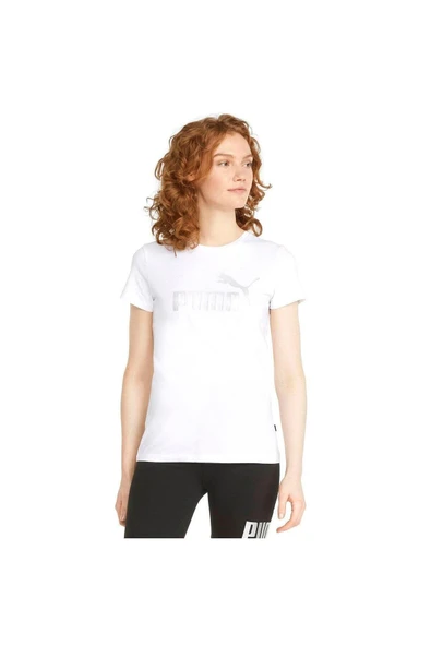 ESS+ Metallic Logo Tee White-silver Tişört - Resim 2