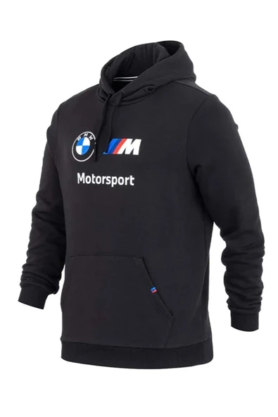 624162-01 BMW MMS ESS Hoodie FT Erkek Kapüşonlu Sweatshirt SİYAH ürün görseli 1