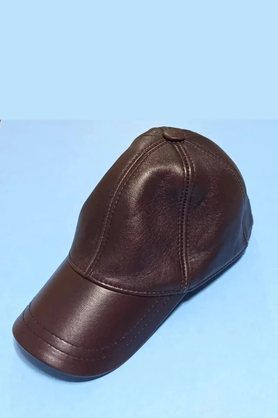 DepoTrend Hakiki Deri Ayarlanabilir Acı Kahve Beyzbol Şapkası ürün görseli 1
