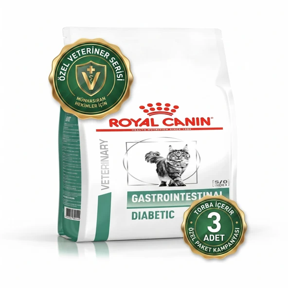Royal Canin Veterinary Diet Diabetic Yetişkin Kedi Maması 1.5 kg 3 Paket (Kan Şekeri Dengeleyici) ürün görseli 1