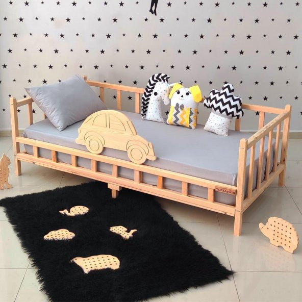 Markaawm Premium Arabalı Montessori Yatak Çocuk ve Bebek Karyola ürün görseli 1