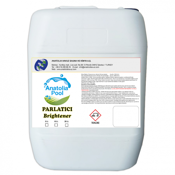 Anatolia Pool Havuz Suyu Parlatıcı 20 Lt (Brightener) ürün görseli 1