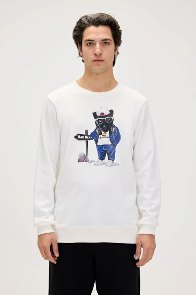 Panther Beyaz Erkek Sweatshirt ürün görseli 1