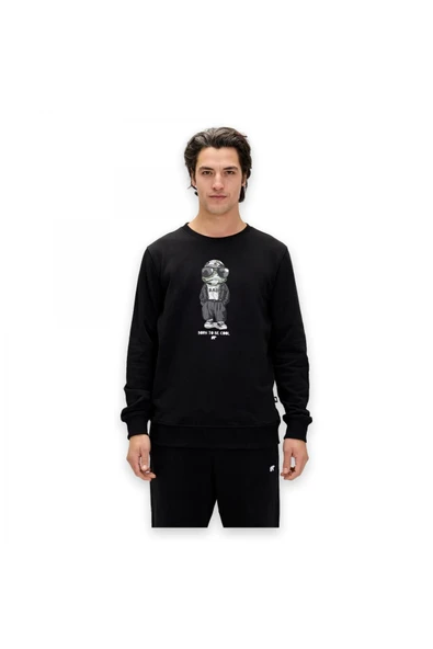 24.02.12.019 Gator Crewneck Sweat Siyah Erkek Sweatshirt ürün görseli 1
