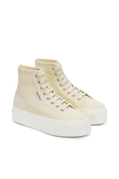 2708 Hi Top Kadın Açık Bej Bilekli Sneaker ürün görseli 1