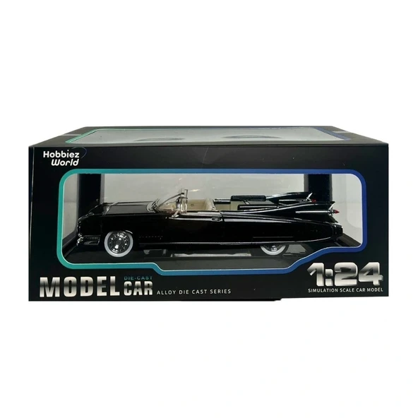 Hobbiez World Cadillac Eldorado Biarritz Convertible Diecast 1959 Siyah Model Araba ürün görseli 1