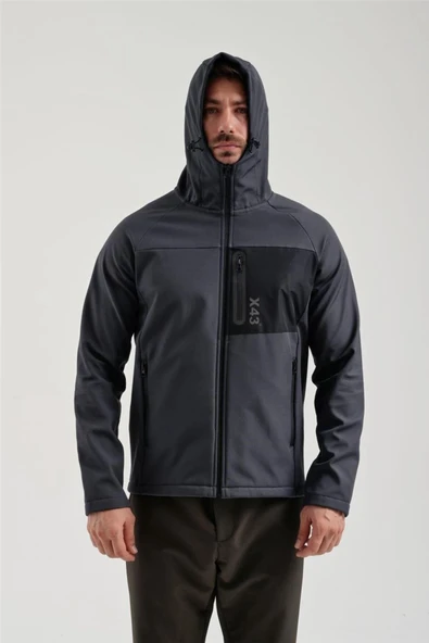 Erkek Antrasit Softshell Mont 2011120 - Resim 4