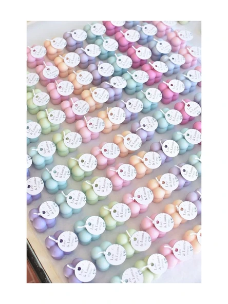 Nişan Söz Düğün  Baby Shower  Parti Hediyelik Mini Mumlar 30 Adet ürün görseli 1