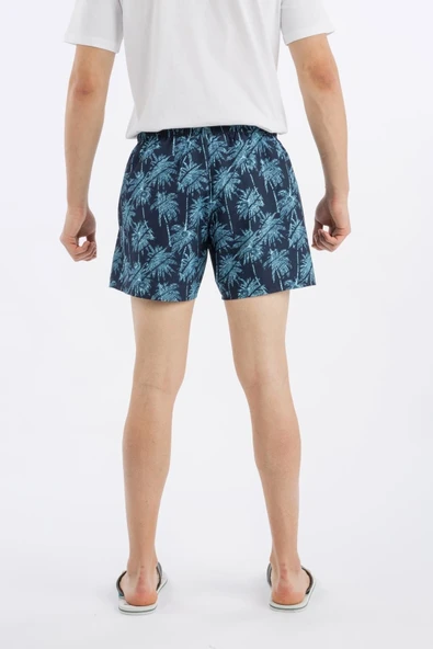 Erkek Desenli Swim Şort Mavi - Resim 5