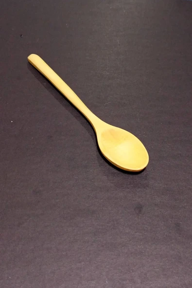 DepoTrend 23 cm Doğal Bambu Küçük Başlıklı Tadım ve Yemek Kaşığı (Ahşap Kaşık) ürün görseli 1