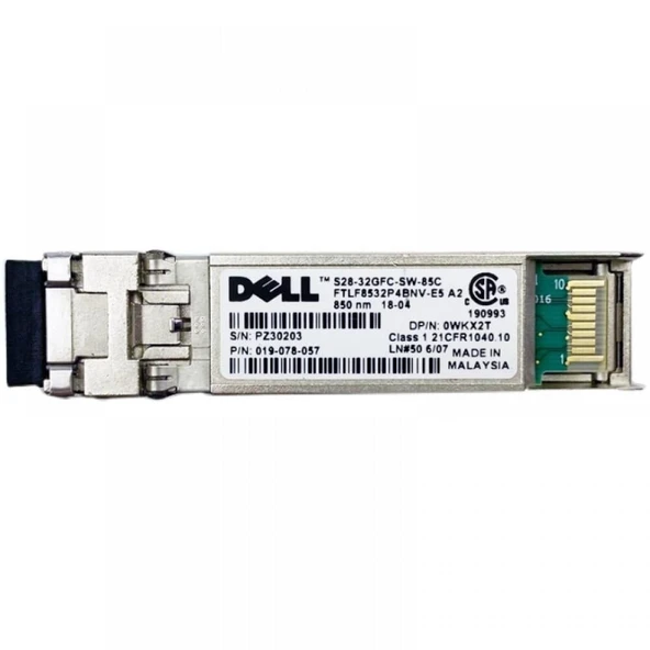 DELL S28-32GFC-SW-85C 32G 850nm 100m SWL FC SFP+ Optical Transceiver Module FTLF8532P4BNV-E5 ürün görseli 1