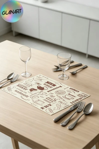 30 adet 28x41 cm ebatlarında masa üstü kraft amerikan servis kağıdı simmer desen ürün görseli 1
