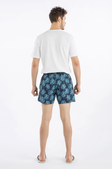 Erkek Desenli Swim Şort Mavi - Resim 2